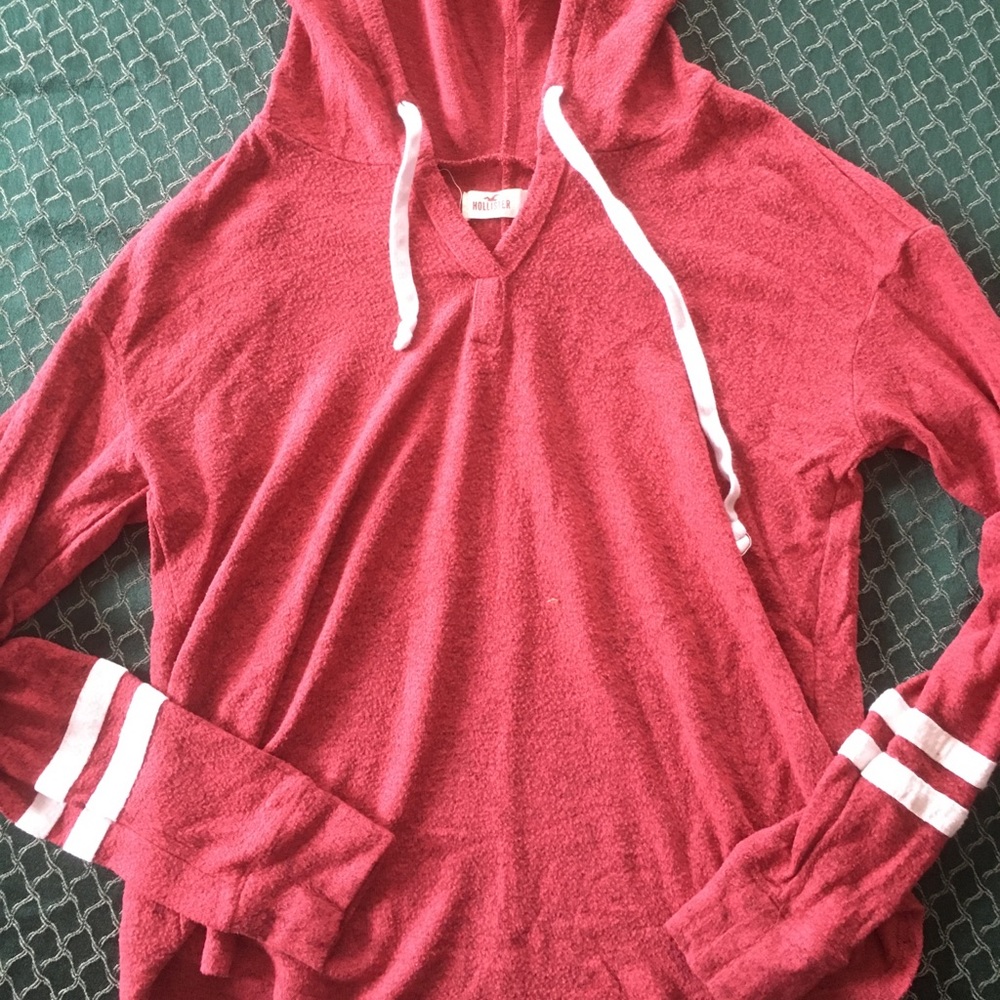 Red Hollister Stripe Hoodie